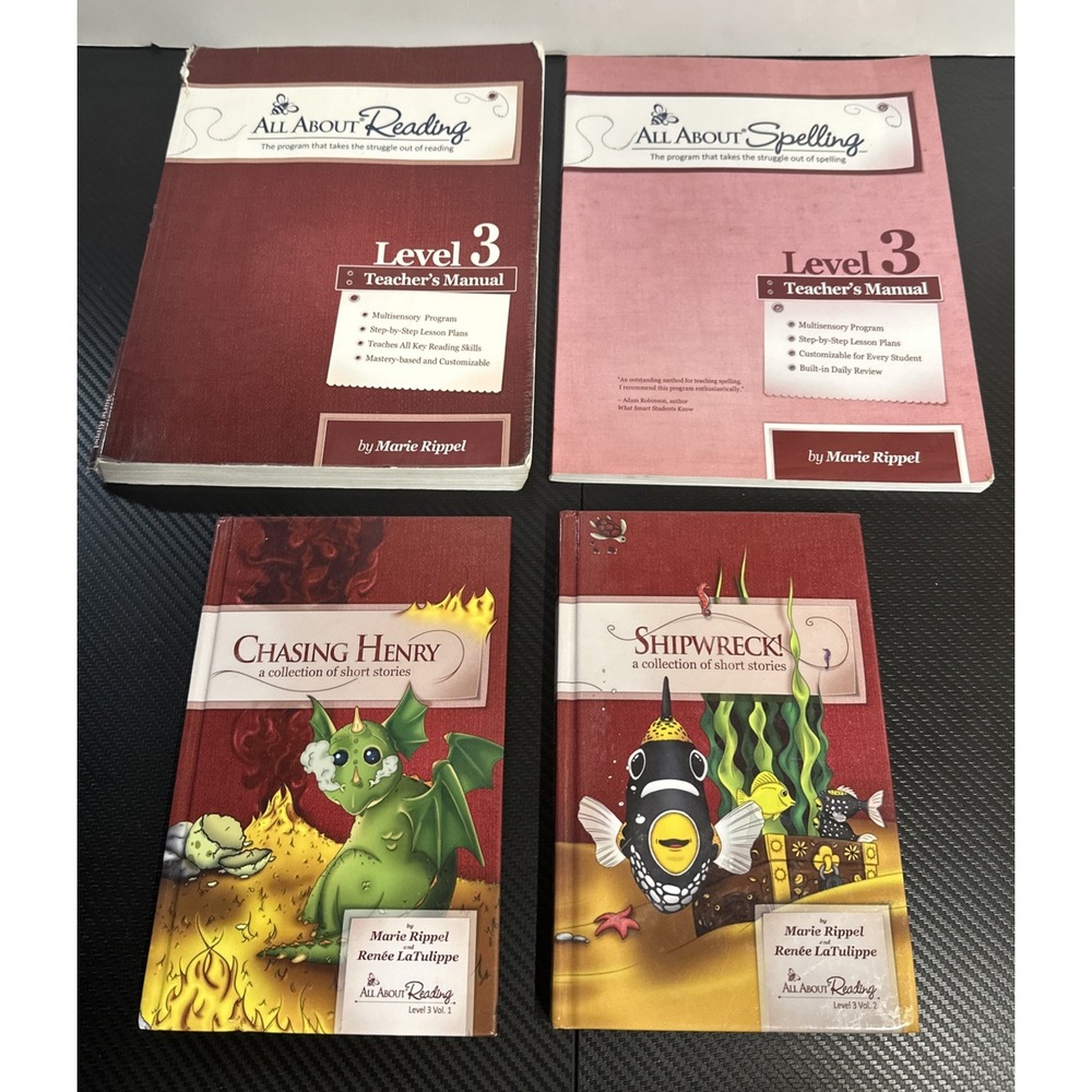 Lot 4 All About Reading Spelling Level 3 Teacher's Manuals Color Readers 1-2